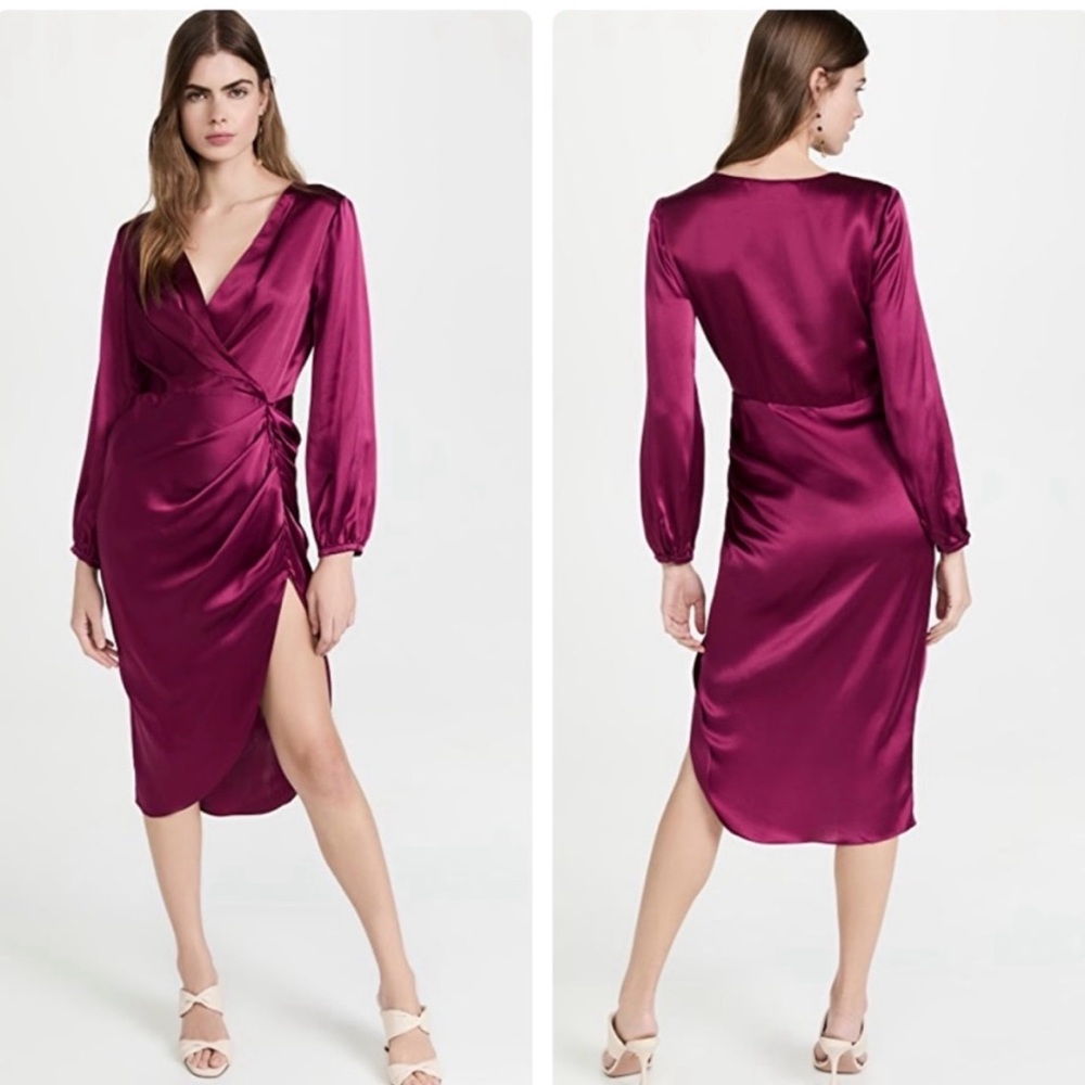 NWOT! Amanda Uprichard | Long Sleeve Roma Dress | Aubergine Purple | Large